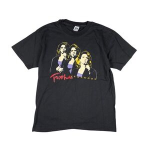 Vintage Trisha Yearwood Tour T-Shirt Men's XL Black 90s Country Music Band Tee